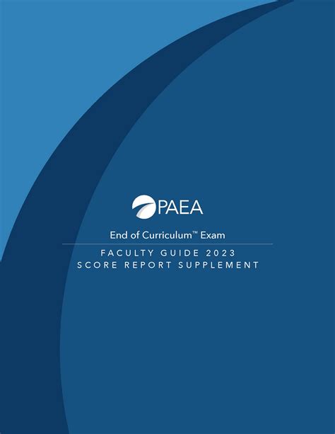 It offers an additional opportunity for programs to provide PA students with another layer of academic advising and to <b>guide</b> their preparation for PANCE. . Paea end of curriculum exam study guide